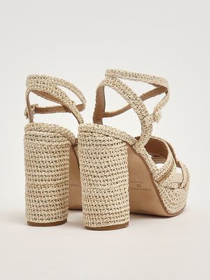 3. Sandale femme en raphia Crème