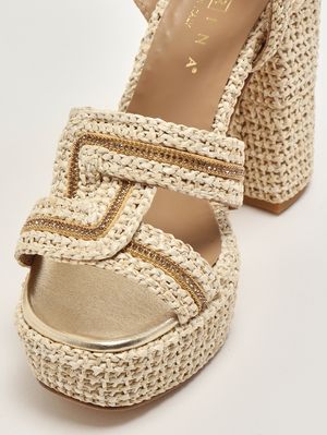 5. Sandale femme en raphia Crème