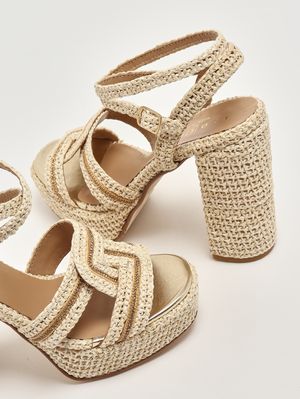 4. Sandale femme en raphia Crème