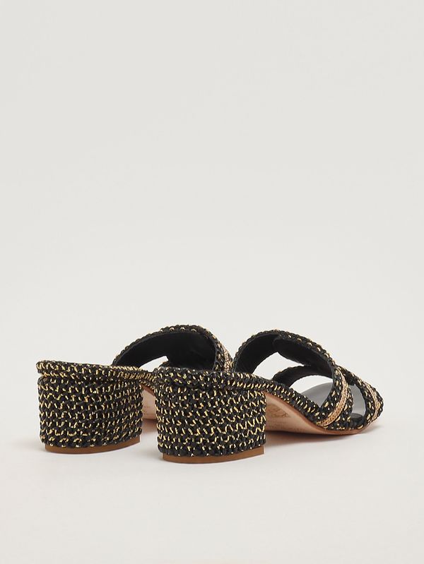 3. Petra women's raffia sandal Gold-Black Fiorina 172j782s