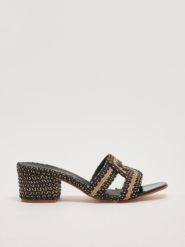 1. Petra women's raffia sandal Gold-Black Fiorina 172j782s