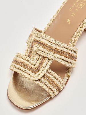 5. Sandale femme Petra en raphia Crème d'or