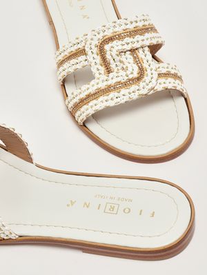 4. Tessa women's raffia sandal White Gold