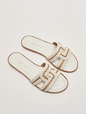 2. Tessa women's raffia sandal White Gold