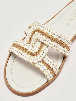 5. Tessa women's raffia sandal White Gold