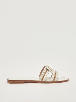 1. Tessa women's raffia sandal White Gold