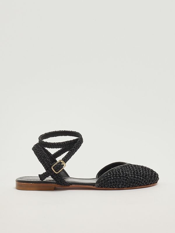 1. Jessica women's raffia ballet flats Black Fiorina 190763
