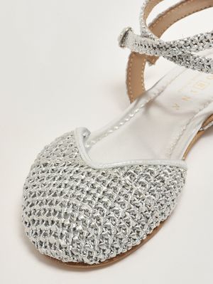 5. Ballerina donna Jessica in rafia Argento