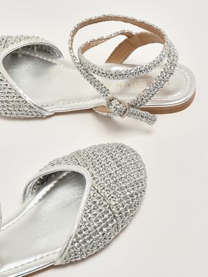 4. Ballerina donna Jessica in rafia Argento