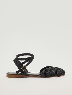 1. Jessica women's raffia ballet flats Black