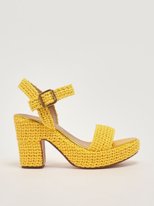 Sandale femme en raphia Jaune Fiorina