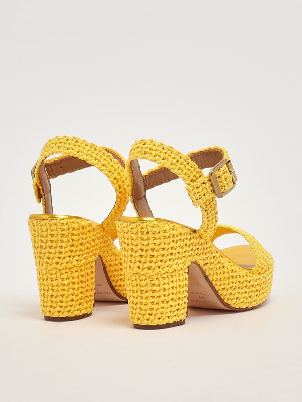 3. Sandale femme en raphia Jaune Fiorina 111j831