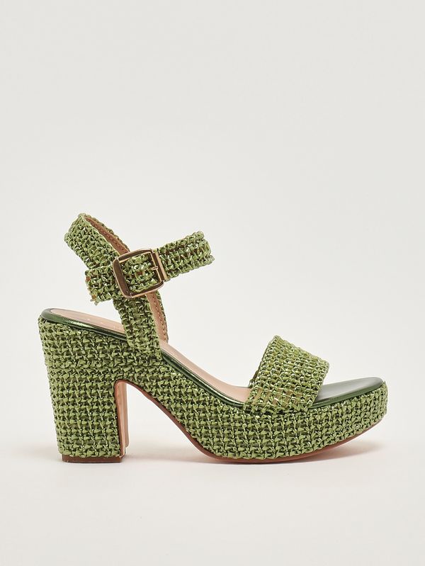 1. Sandalo donna in rafia Verde Fiorina 111j831