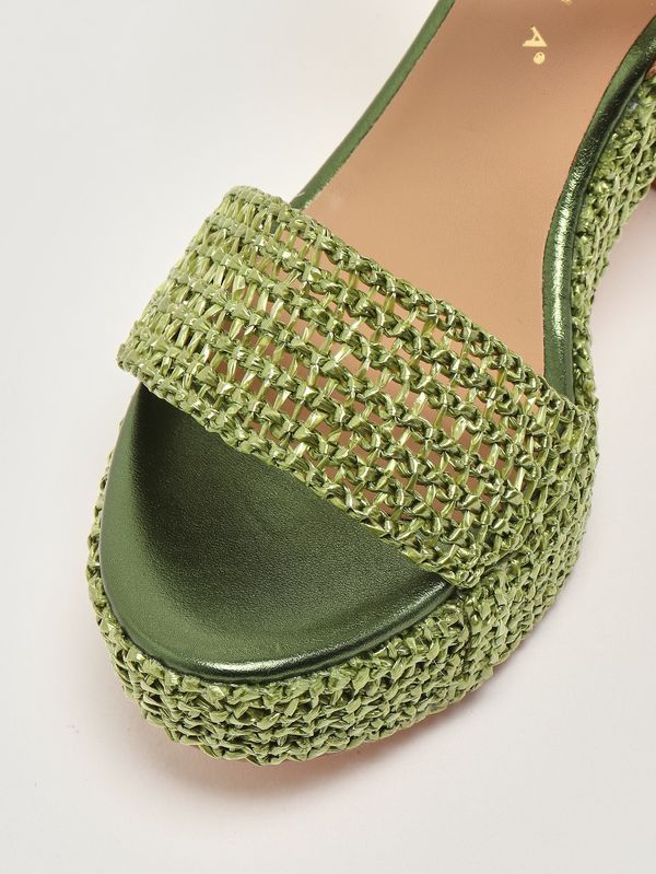 5. Sandalo donna in rafia Verde Fiorina 111j831
