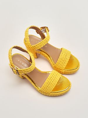 2. Sandale femme en raphia Jaune