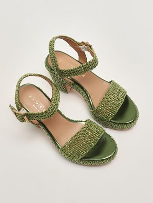 2. Sandalo donna in rafia Verde