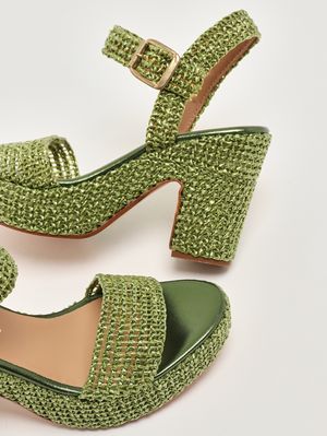 4. Sandalo donna in rafia Verde