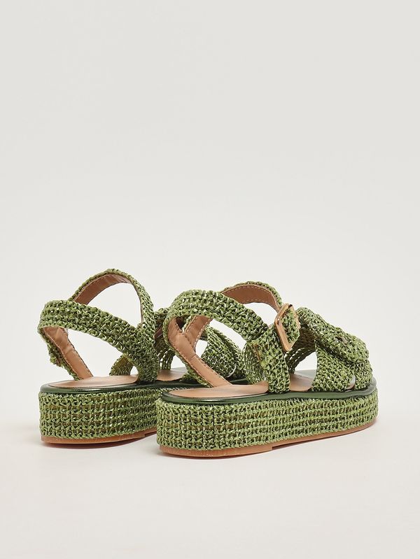 3. Greta Damen-Sandalen aus Raffia Grün Fiorina 148j797