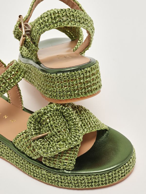 4. Greta Damen-Sandalen aus Raffia Grün Fiorina 148j797