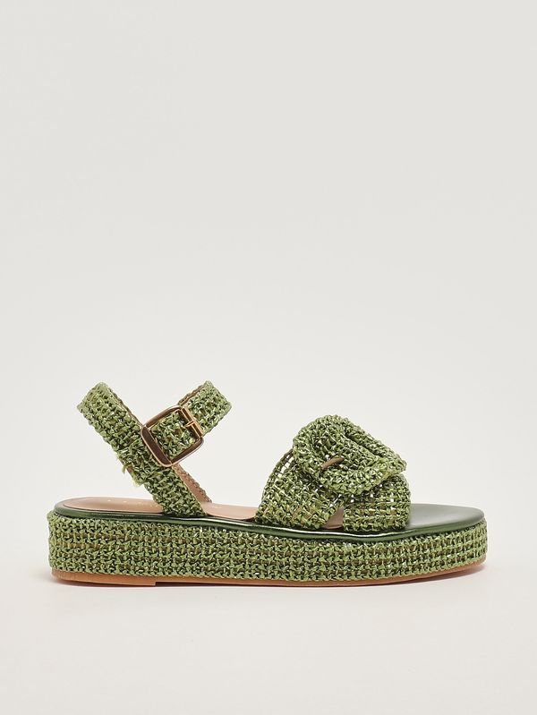 1. Greta Damen-Sandalen aus Raffia Grün Fiorina 148j797