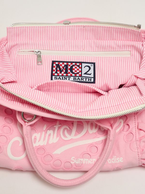 5. Damenhandtasche Colette Volant aus Baumwolle Sangallo 21 Stickerei MC2 Saint Barth col0027