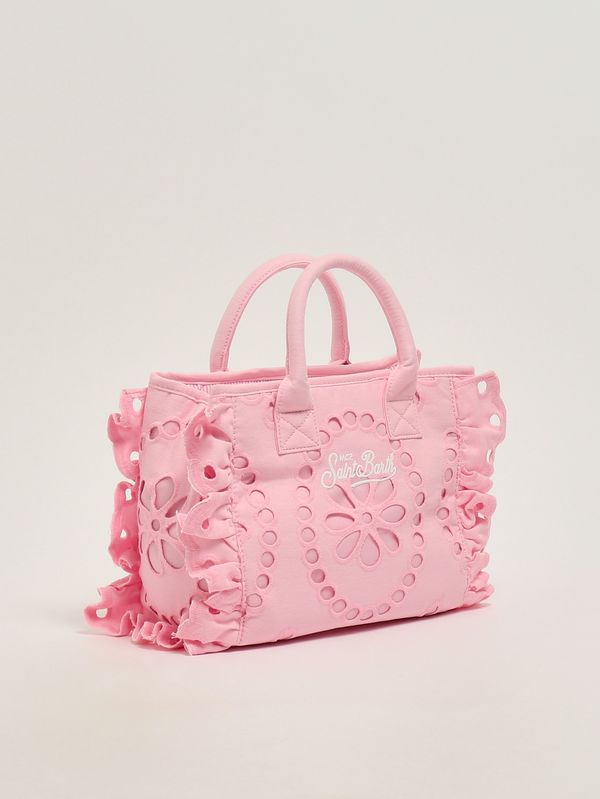 3. Damenhandtasche Colette Volant aus Baumwolle Sangallo 21 Stickerei MC2 Saint Barth col0027