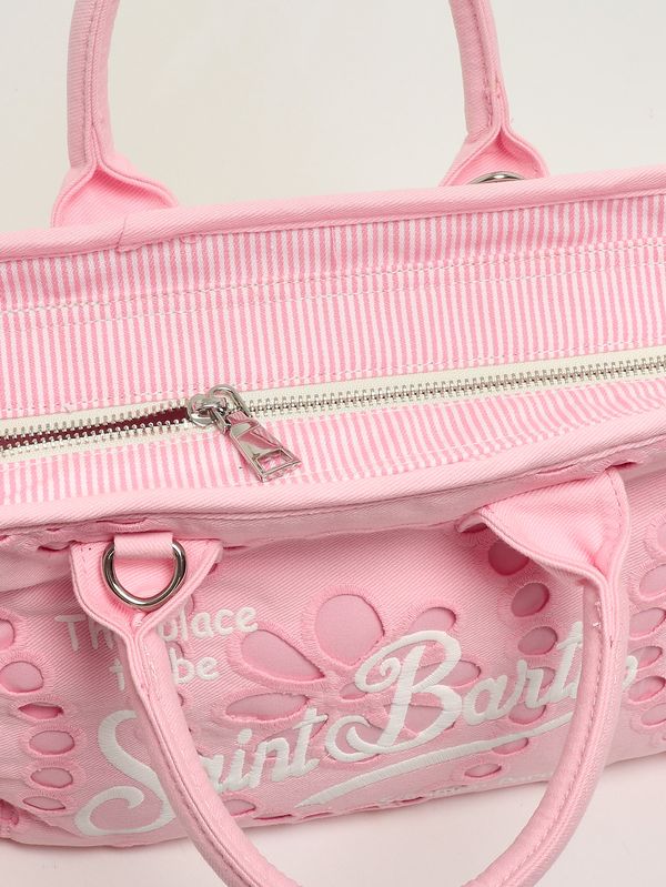 6. Damenhandtasche Colette Volant aus Baumwolle Sangallo 21 Stickerei MC2 Saint Barth col0027