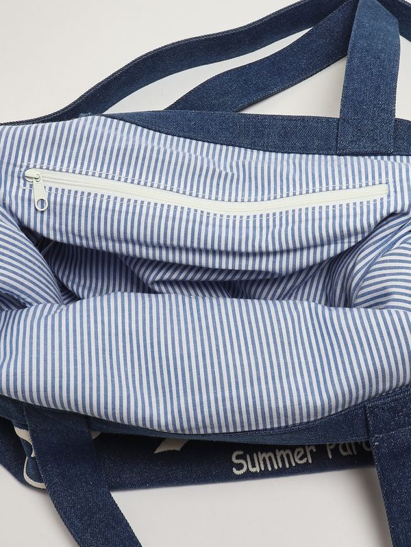4. Bolso Essential de mujer en denim Denim oscuro MC2 Saint Barth ebagn006