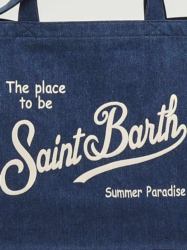 5. Bolso Essential de mujer en denim Denim oscuro MC2 Saint Barth ebagn006
