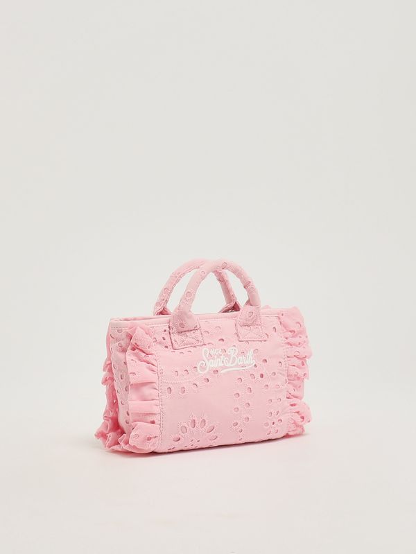 3. Damenhandtasche Vanity Mini Volant aus Baumwolle Baumwollblumen-Stickerei 21 Em MC2 Saint Barth vami018