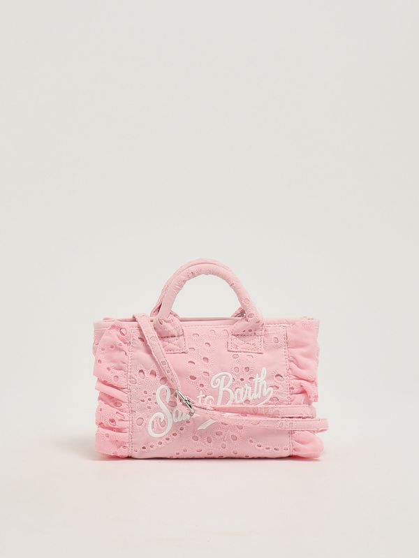 4. Damenhandtasche Vanity Mini Volant aus Baumwolle Baumwollblumen-Stickerei 21 Em MC2 Saint Barth vami018