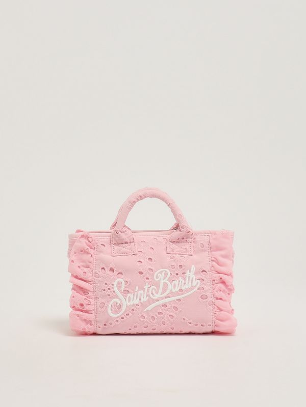 1. Damenhandtasche Vanity Mini Volant aus Baumwolle Baumwollblumen-Stickerei 21 Em MC2 Saint Barth vami018