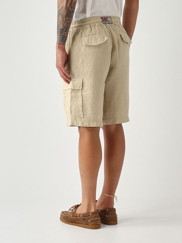 4. Men's Marseille Linen Bermuda Shorts Beige MC2 Saint Barth mre0002