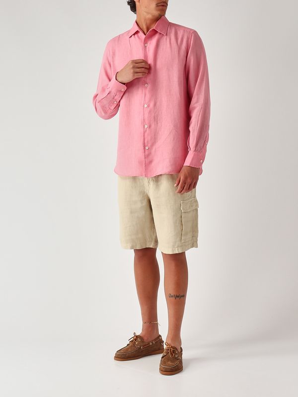 2. Men's Marseille Linen Bermuda Shorts Beige MC2 Saint Barth mre0002