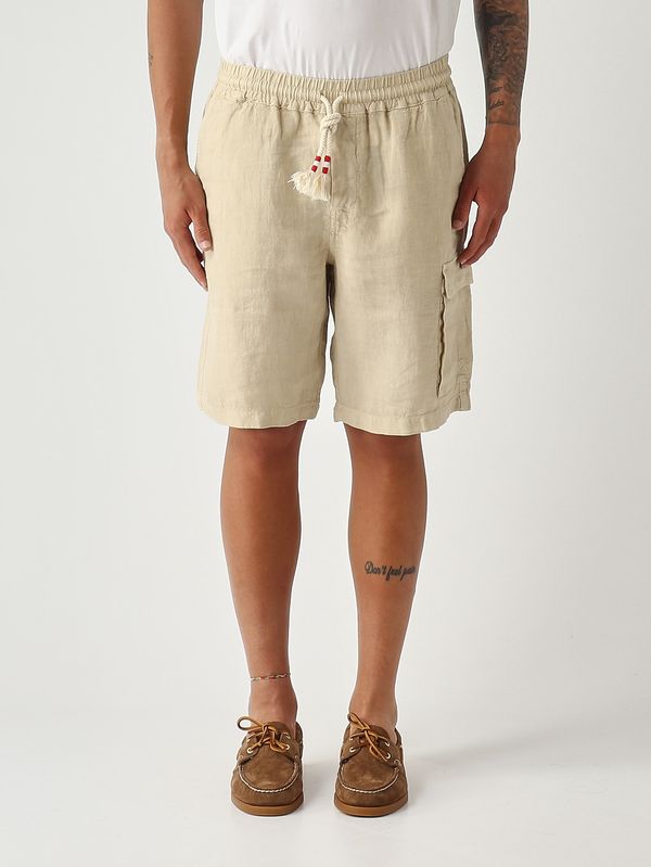 Herren-Bermudashorts Marseille aus Leinen Beige MC2 Saint Barth