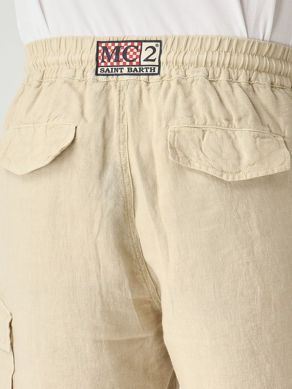 5. Men's Marseille Linen Bermuda Shorts Beige MC2 Saint Barth mre0002