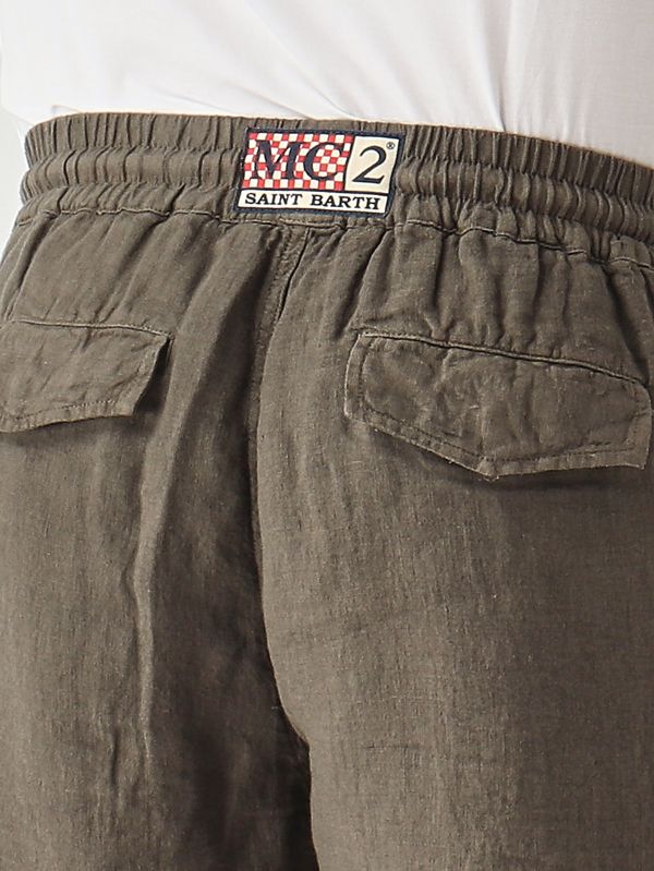 5. Bermudas de lino Marseille para hombre Militar MC2 Saint Barth mre0002