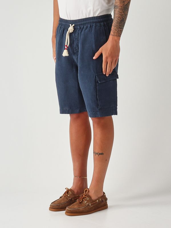 3. Men's Marseille Linen Bermuda Shorts Navy blue MC2 Saint Barth mre0002