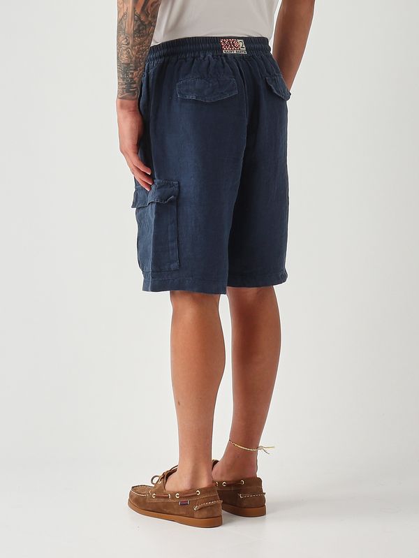 4. Men's Marseille Linen Bermuda Shorts Navy blue MC2 Saint Barth mre0002