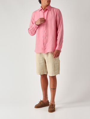 2. Men's Marseille Linen Bermuda Shorts Beige