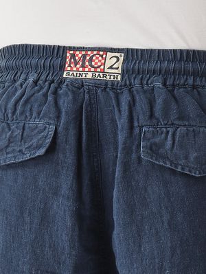 5. Men's Marseille Linen Bermuda Shorts Navy blue