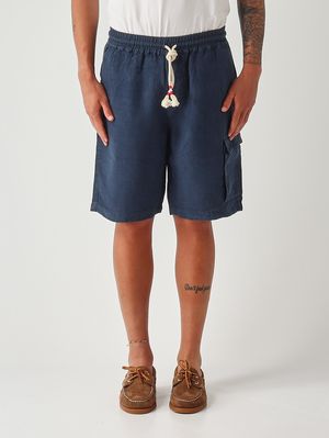 1. Men's Marseille Linen Bermuda Shorts Navy blue