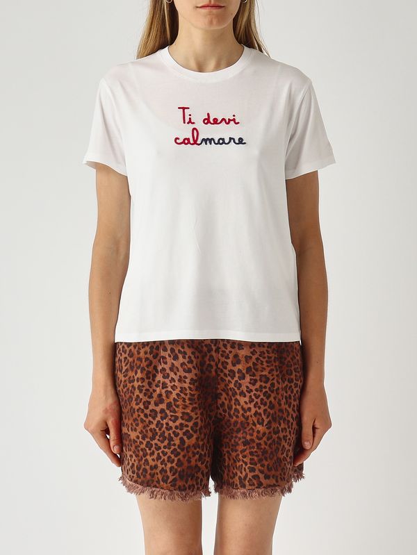1. Damen-T-Shirt Emilie aus Baumwolle Rot-Weiß MC2 Saint Barth emi0001