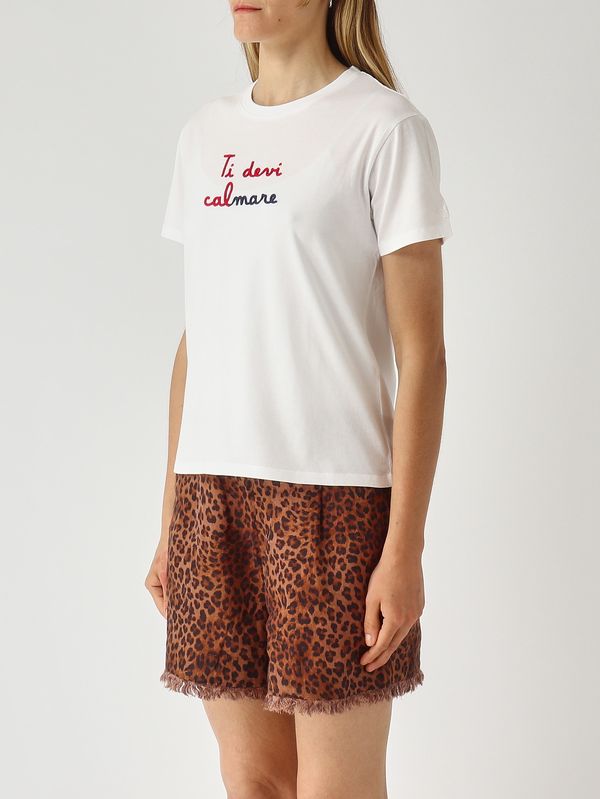 2. Damen-T-Shirt Emilie aus Baumwolle Rot-Weiß MC2 Saint Barth emi0001
