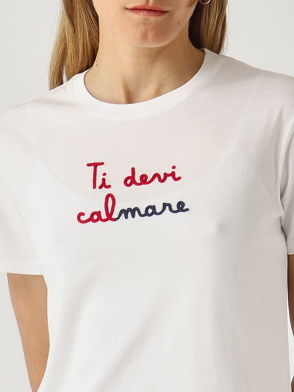 4. Damen-T-Shirt Emilie aus Baumwolle Rot-Weiß MC2 Saint Barth emi0001