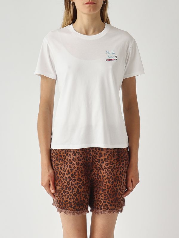 1. Damen-T-Shirt Emilie aus Baumwolle Himmelblau-Weiß MC2 Saint Barth emi0001