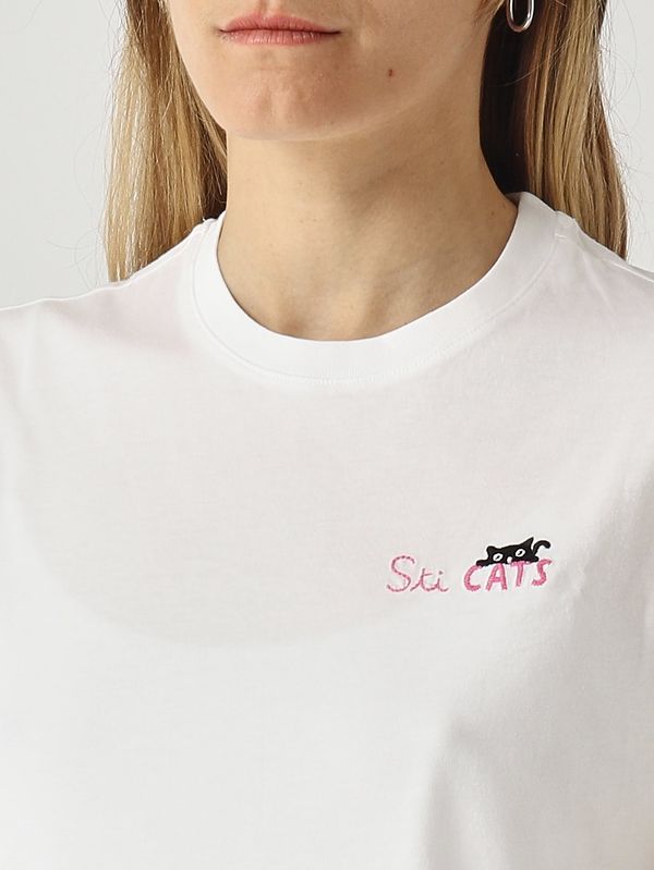 4. T-shirt donna Emilie in cotone Rosa-Bianco MC2 Saint Barth emi0001
