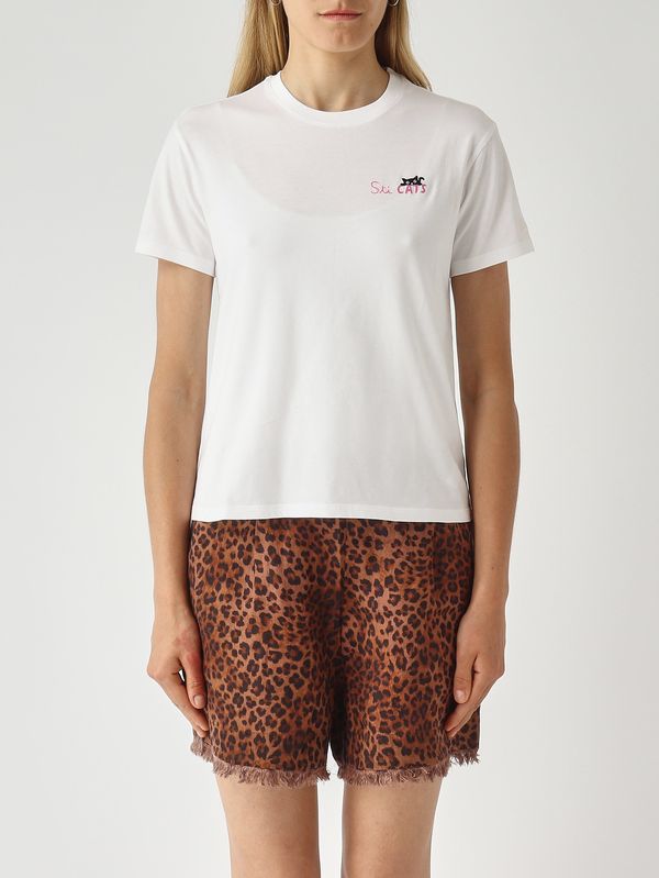 T-shirt femme Emilie en coton Rose et blanc MC2 Saint Barth