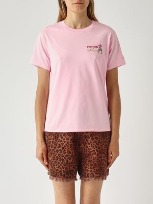 1. T-shirt donna Emilie in cotone Rosa-Oro