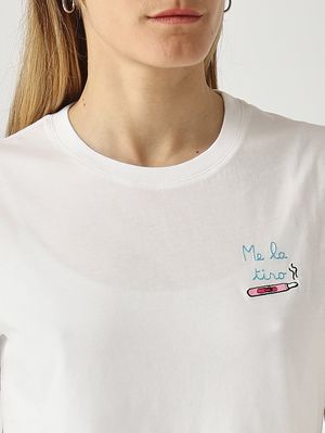 4. Damen-T-Shirt Emilie aus Baumwolle Himmelblau-Weiß
